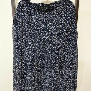 Pleated Blue and Black Skirt